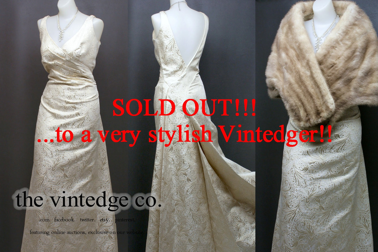 SOLD - Vintage Wedding Bridal Dress The Vintedge Co.