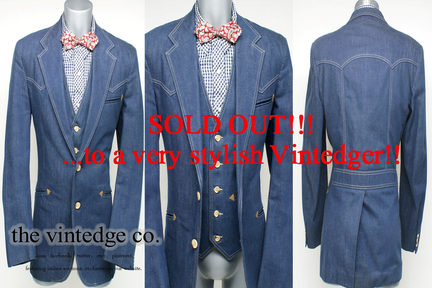 SOLD - 70s Mens Suit Jacket Vest The Vintedge Co.