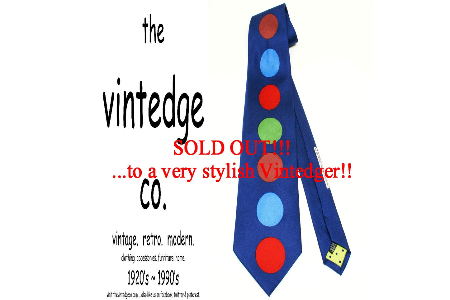SOLD - Mens Silk Tie The Vintedge Co.