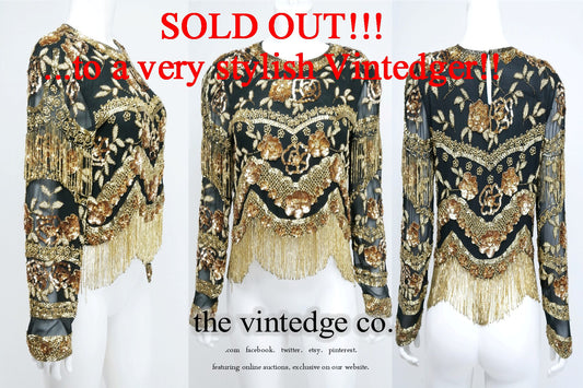 SOLD - Vintage Bead Sequin Top The Vintedge Co.