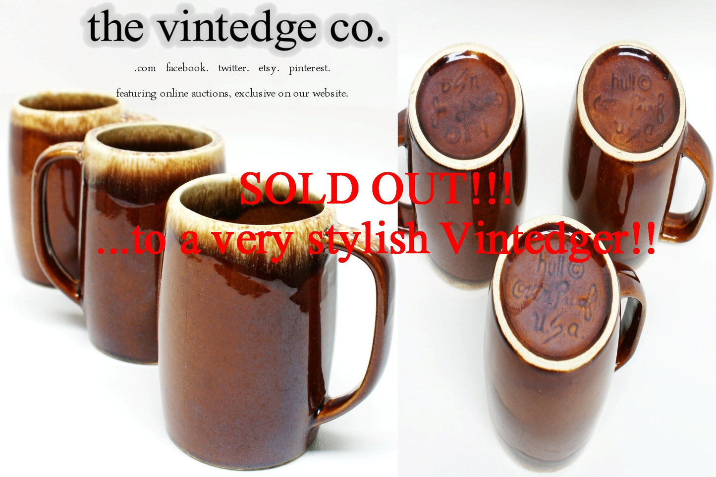 SOLD - Vintage Drip Glaze Cups The Vintedge Co.