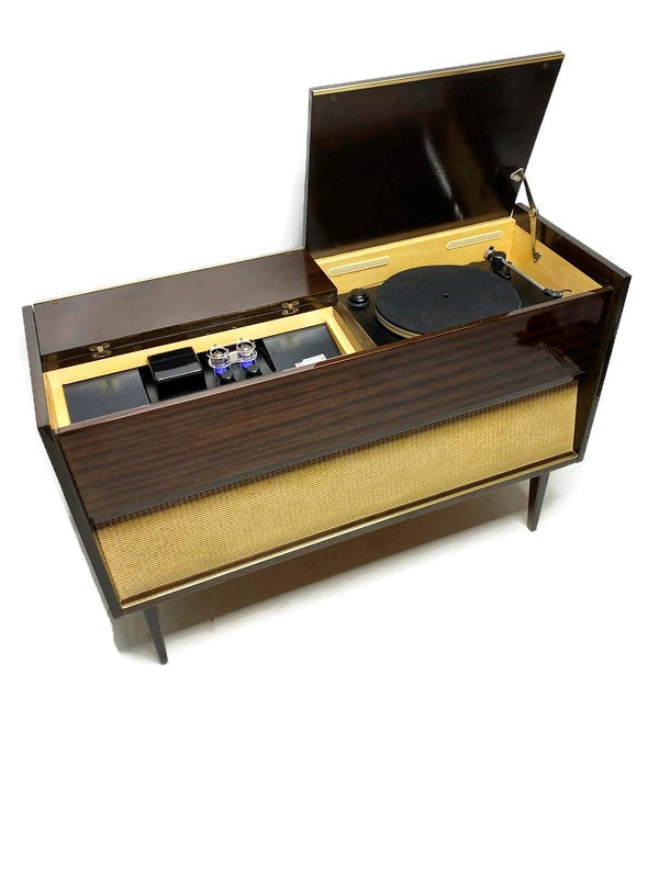 **SOLD OUT** The Vintedge Co™ - TURNTABLE READY SERIES™ - GRUNDIG 50s 60s Modern Turntable Record Player Stereo Console Cabinet Bluetooh Alexa USB The Vintedge Co.