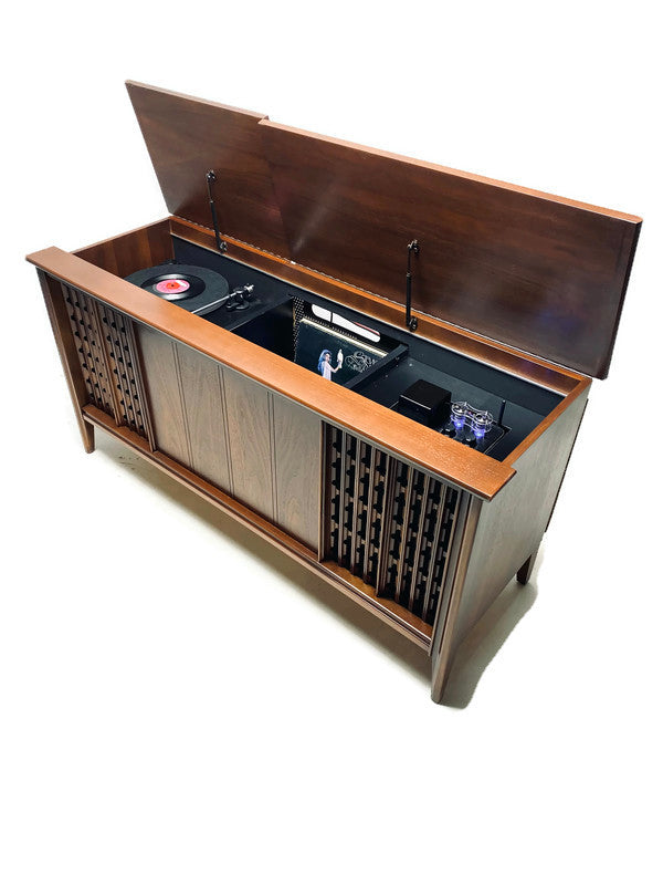 **SOLD OUT** The Vintedge Co™ - TURNTABLE READY SERIES™ - PHILLIP 50s 60s Modern Turntable Record Player Stereo Console Cabinet Bluetooth Alexa USB The Vintedge Co.