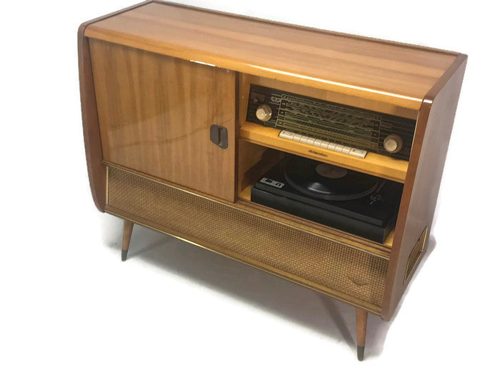 **SOLD OUT** KORTING DELMONICO 60s Mid Century Stereo Console Turntable Record Player Cabinet w/WHISKEY BAR The Vintedge Co.