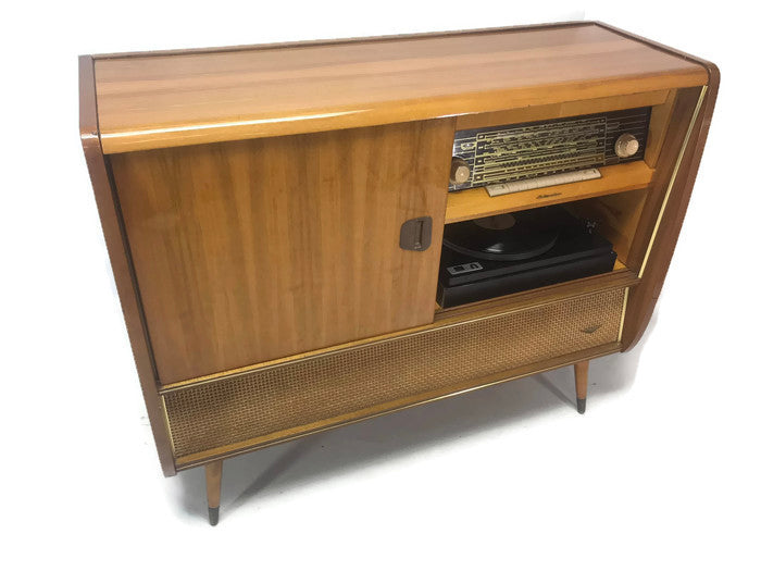 **SOLD OUT** KORTING DELMONICO 60s Mid Century Stereo Console Turntable Record Player Cabinet w/WHISKEY BAR The Vintedge Co.