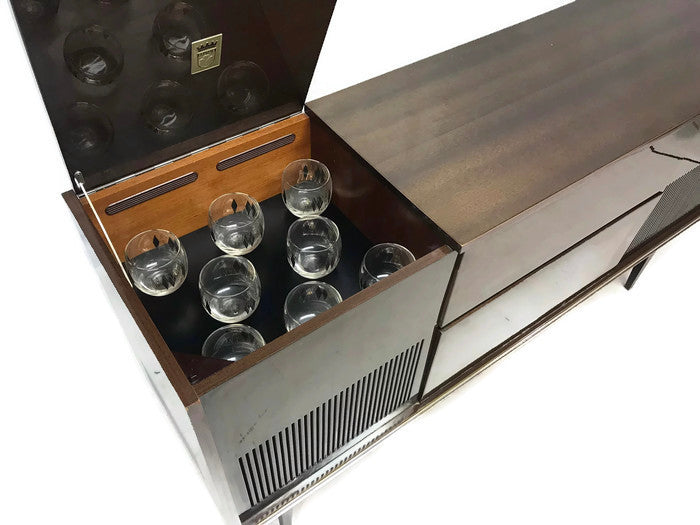 **SOLD OUT** VintedgeCo™ - TURNTABLE READY SERIES - GRUNDIG 60s Mid Century Stereo Console Turntable Record Player Cabinet AM FM Bluetooth Echo Dot The Vintedge Co.