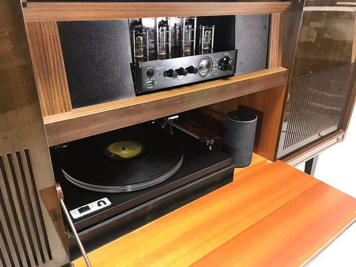 **SOLD OUT** VintedgeCo™ - TURNTABLE READY SERIES - GRUNDIG 60s Mid Century Stereo Console Turntable Record Player Cabinet AM FM Bluetooth Echo Dot The Vintedge Co.