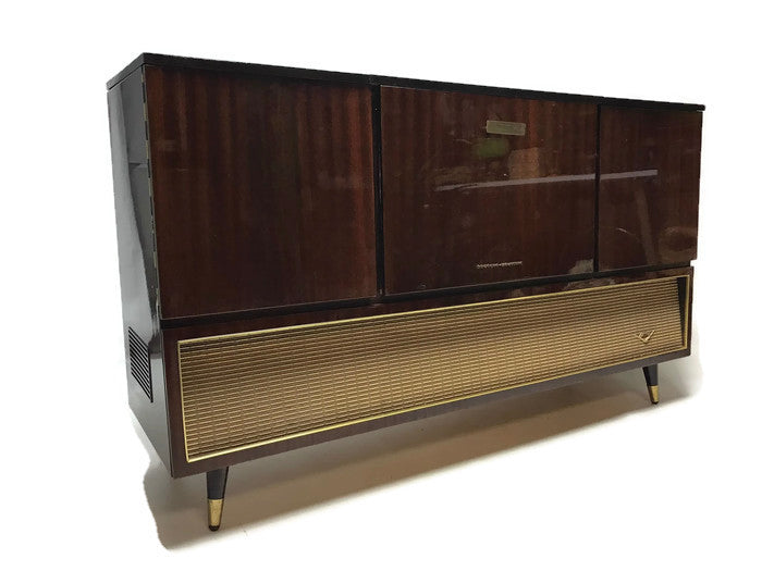 **SOLD OUT** VintedgeCo™ - TURNTABLE READY SERIES - GRUNDIG 60s Mid Century Stereo Console Turntable Record Player Cabinet Bluetooth The Vintedge Co.