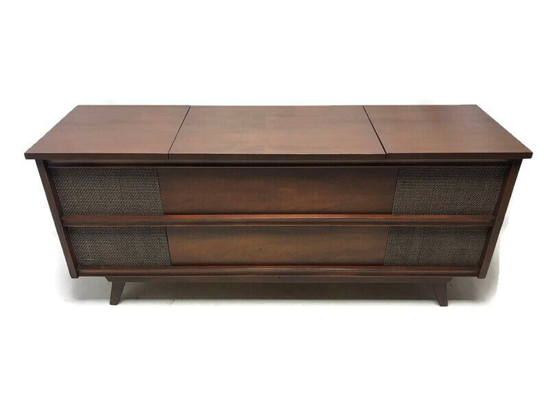 **SOLD OUT** PENNECREST Long and Low Mid Century Record Player Changer Stereo Console - Bluetooth The Vintedge Co.