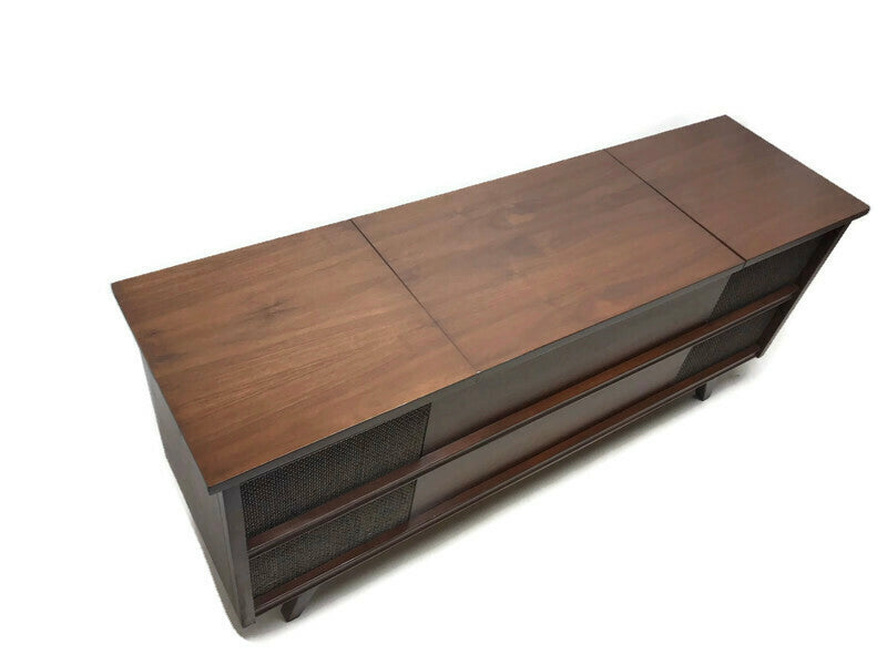 **SOLD OUT** PENNECREST Long and Low Mid Century Record Player Changer Stereo Console - Bluetooth The Vintedge Co.