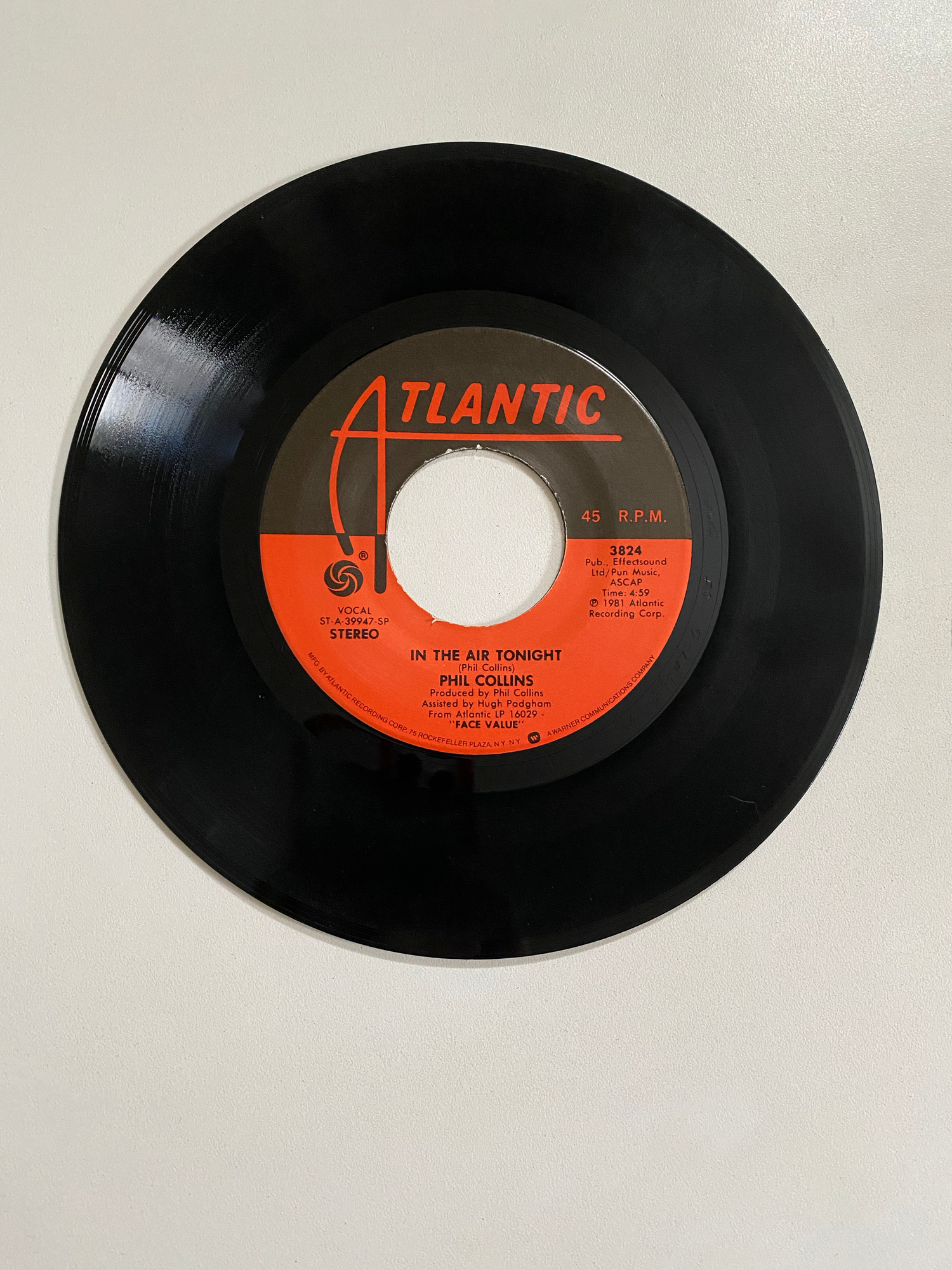 Phil Collins - In The Air Tonight | 45 The Vintedge Co.