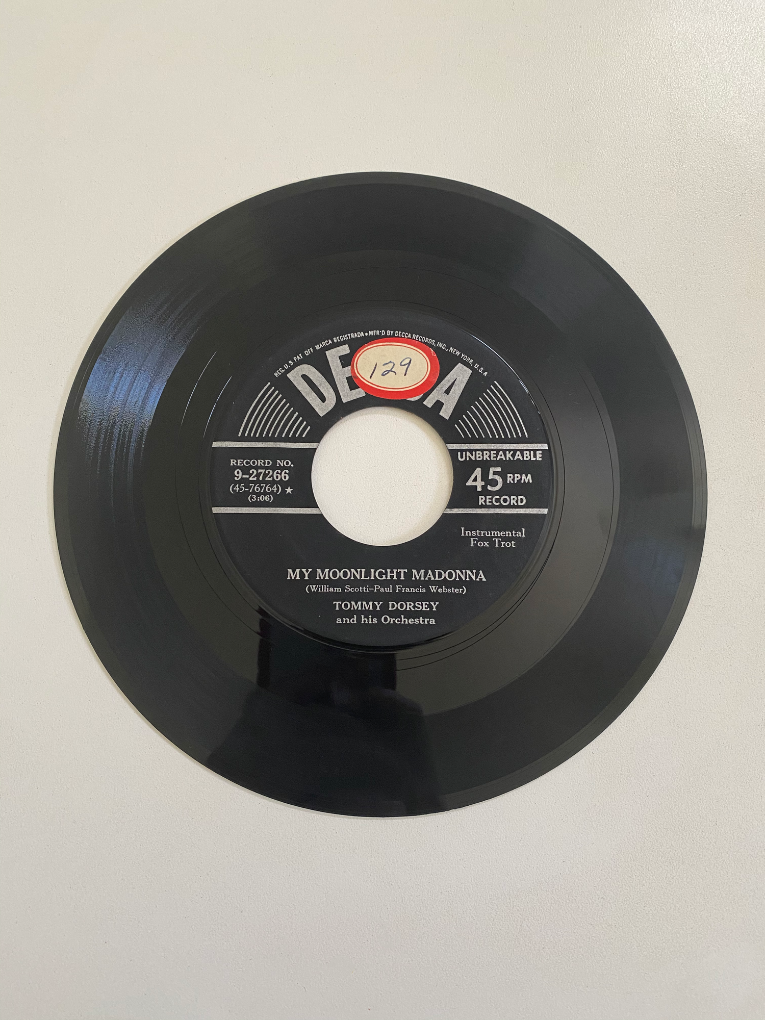 Tommy Dorsey and his Orchestra - My Moonlight Madonna | 45 The Vintedge Co.