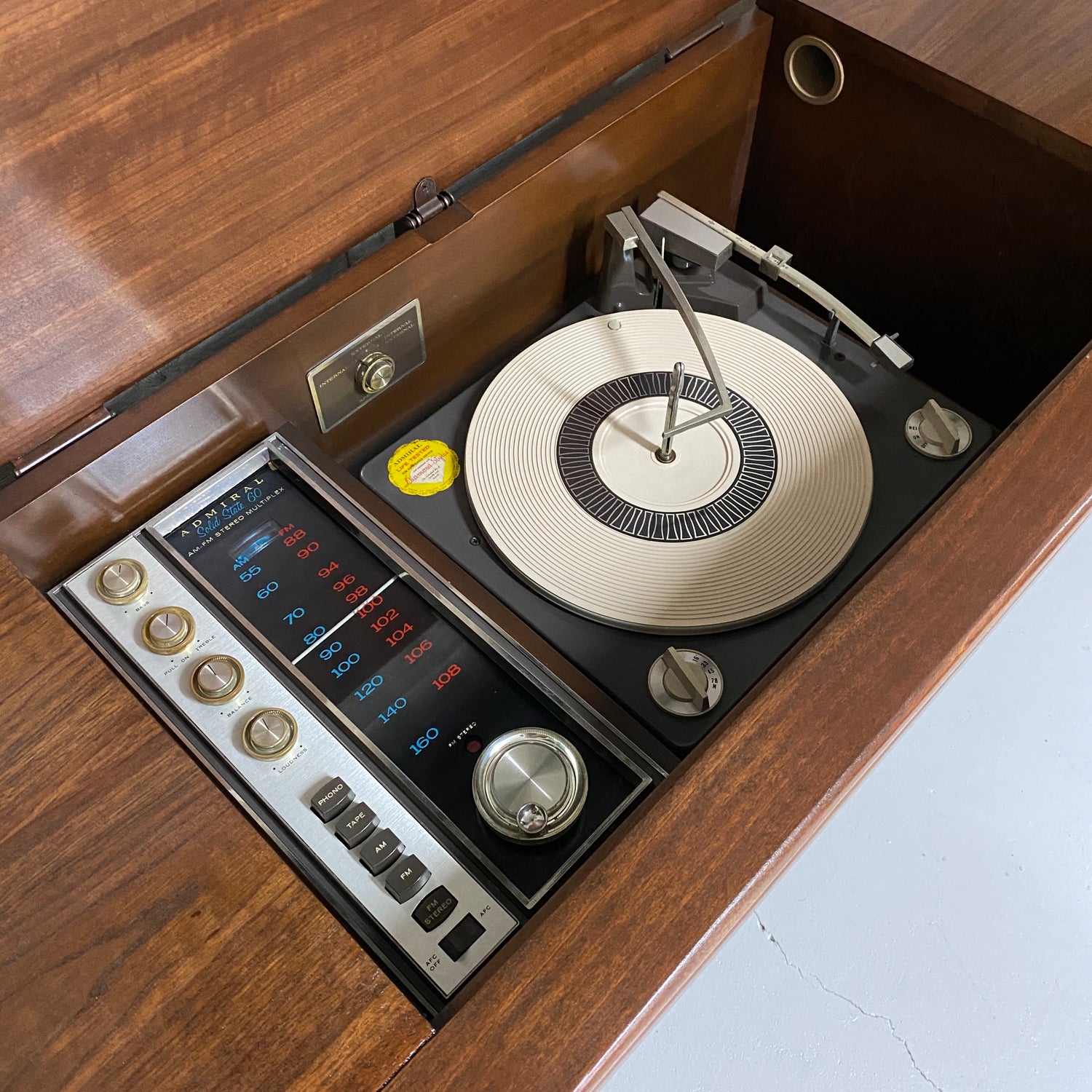 **SOLD OUT**  ADMIRAL Stereo Console 60s Vintage Record Player AM FM Bluetooth Alexa The Vintedge Co.
