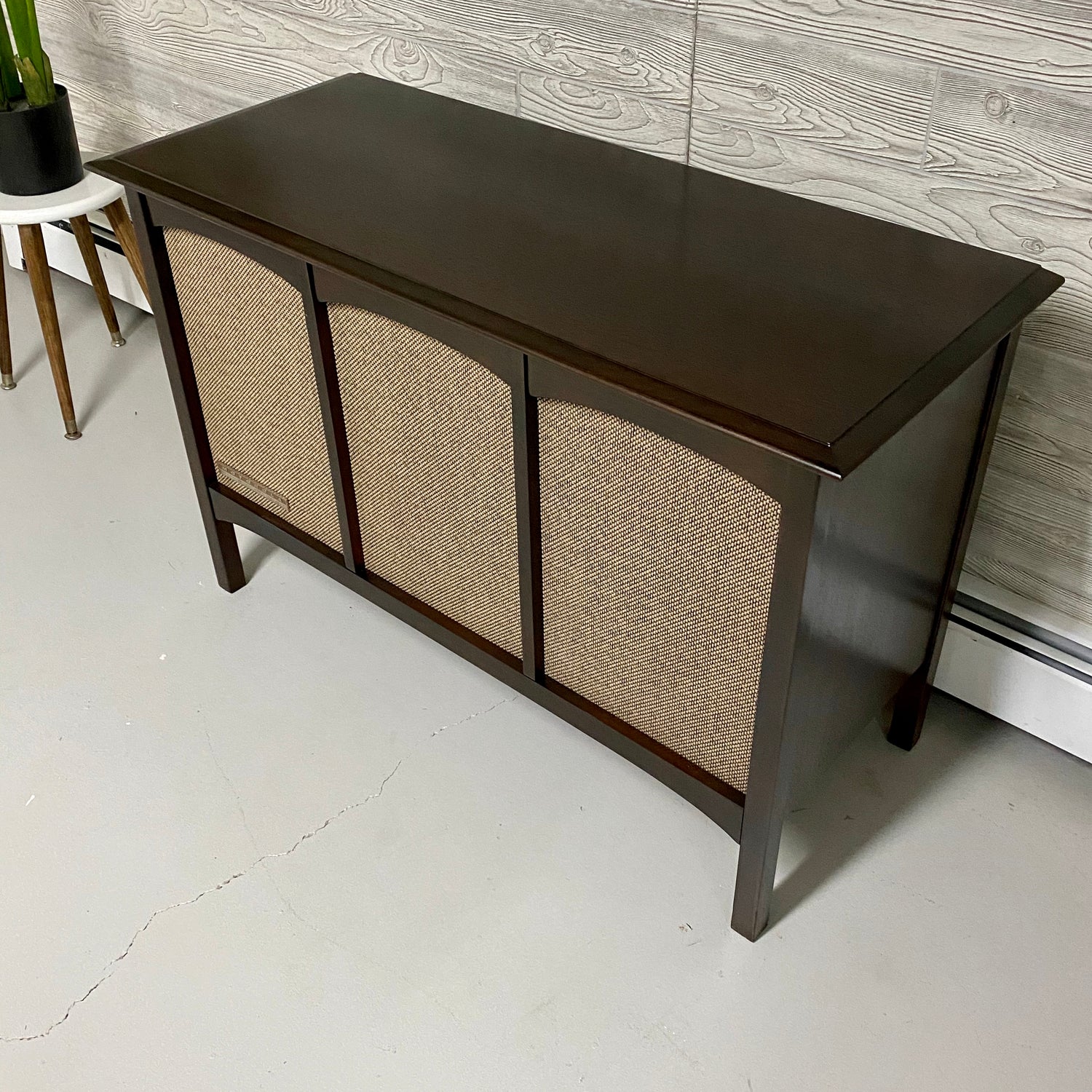 **SOLD OUT**  MOTOROLA 3-Channel Mid Century Vintage Stereo Console Record Player Changer AM FM Bluetooth Alexa The Vintedge Co.