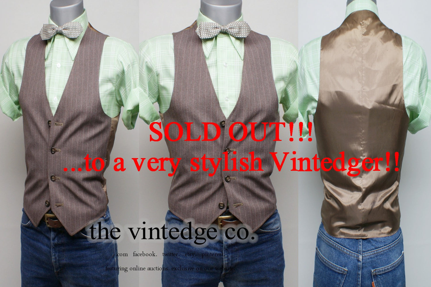 SOLD - Vintage Mens Vest Coat The Vintedge Co.