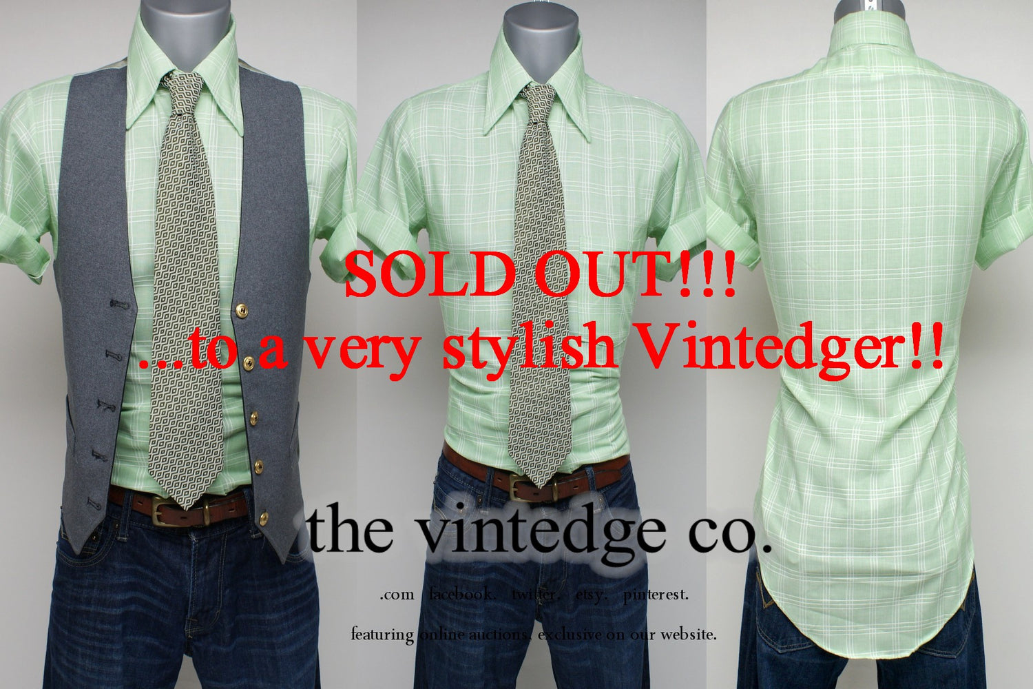SOLD - Vintage Mens Green Shirt The Vintedge Co.