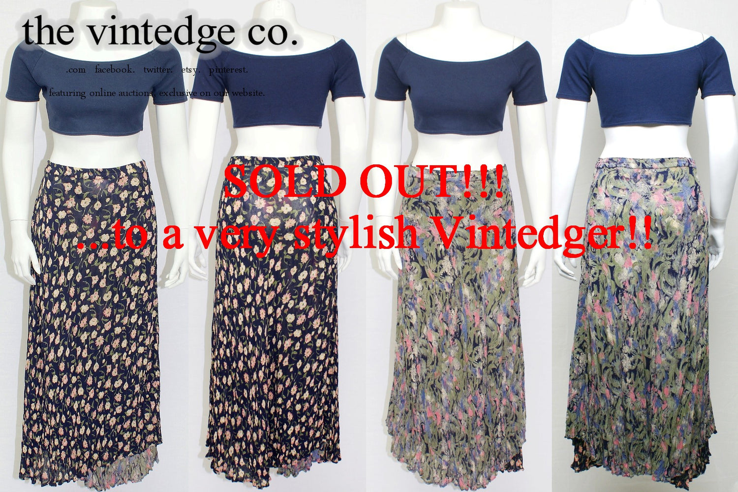 SOLD - Vintage Grunge Maxi Skirt The Vintedge Co.