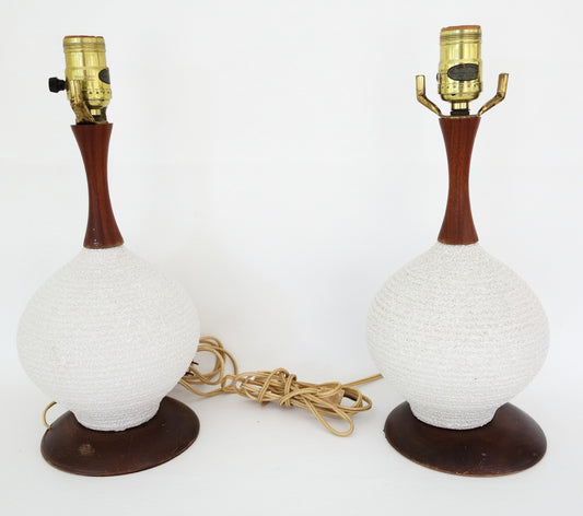 SOLD | MCM Small Round Lamps S|2 The Vintedge Co.