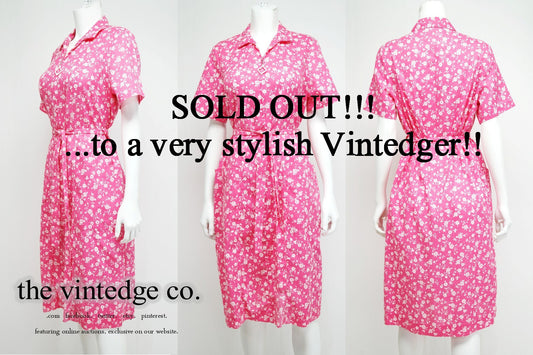 SOLD - 1950's Retro Floral Dress The Vintedge Co.