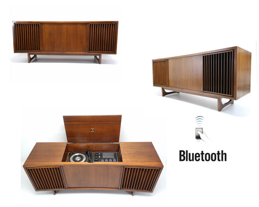 Mid Century Modern RCA STEREO CONSOLE - 60's - Mid Century RCA Record Player - Bluetooth - AM FM The Vintedge Co.