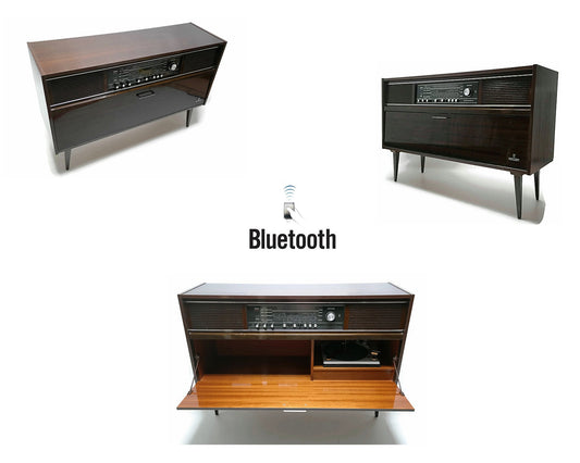 SOLD | 60's Grundig Vintage Record Changer Stereo Console - AM/FM Tuner - Bluetooth The Vintedge Co.
