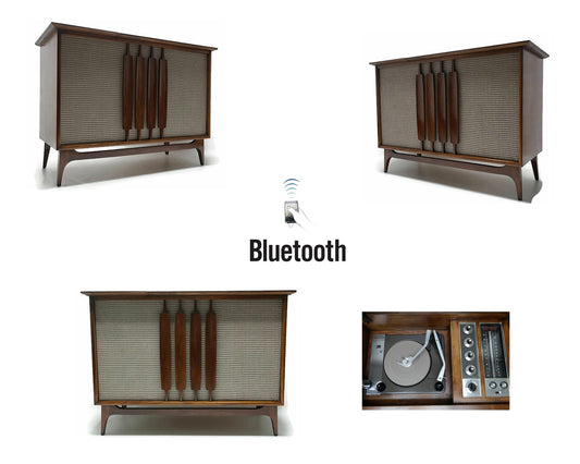 Mid Century Modern Westinghouse Vintage Stereo Console - Record Changer - AM/FM Tuner - Bluetooth The Vintedge Co.