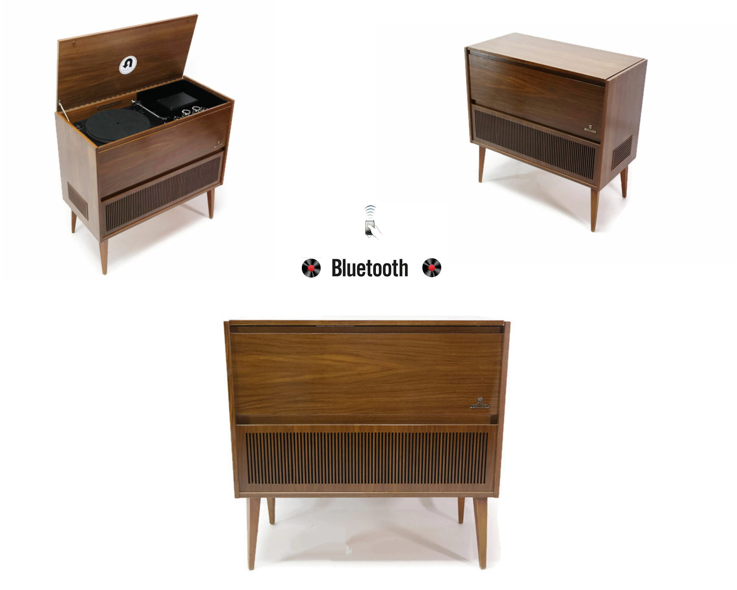 **SOLD OUT** The Vintedge Co™ - TURNTABLE READY SERIES™ - GRUNDIG 50s 60s Modern Turntable Record Player HiFi Console Cabinet The Vintedge Co.