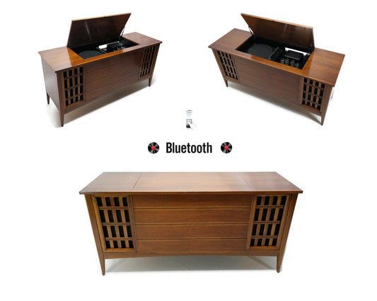 **SOLD OUT** The Vintedge Co™ - TURNTABLE READY SERIES™ - VINTAGE Mid Century Stereo Console Modern Turntable Record Player Cabinet The Vintedge Co.