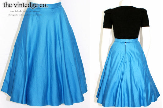 SOLD - Retro Blue Skirt The Vintedge Co.
