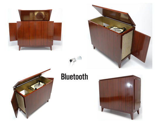 Mid Century Philco Stereo Console Record Player - Bluetooth Dual Tube Amplifers The Vintedge Co.