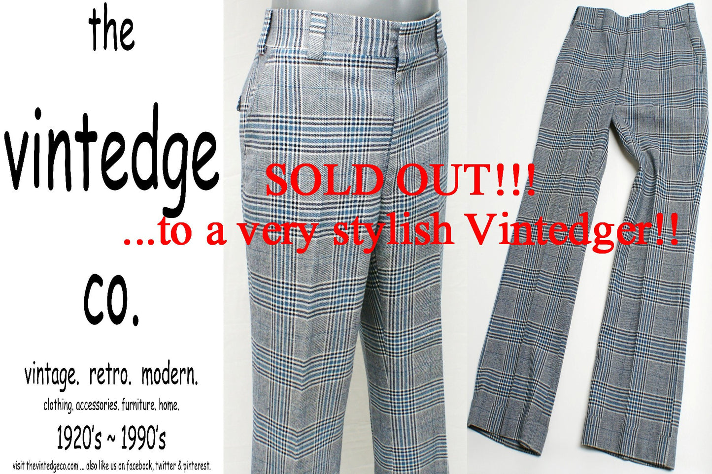 SOLD - 1960's Mens Plaid Pants The Vintedge Co.