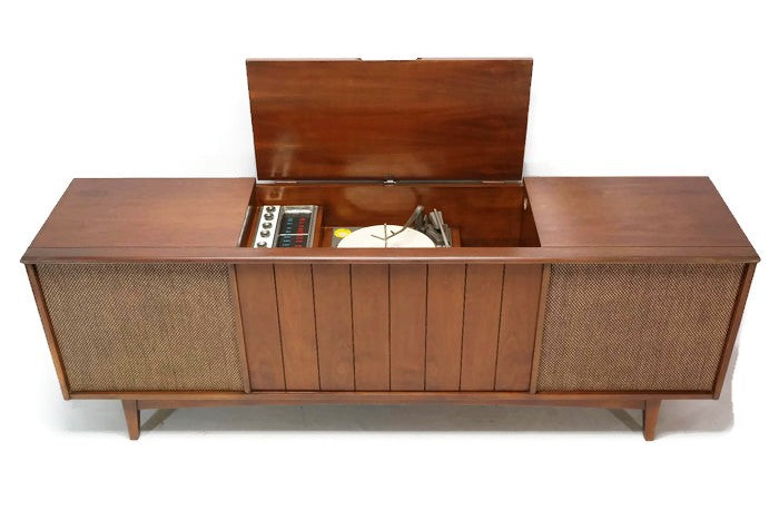 **SOLD OUT**  ADMIRAL Long and Low Vintage Record Player Changer Stereo Console - Bluetooth The Vintedge Co.