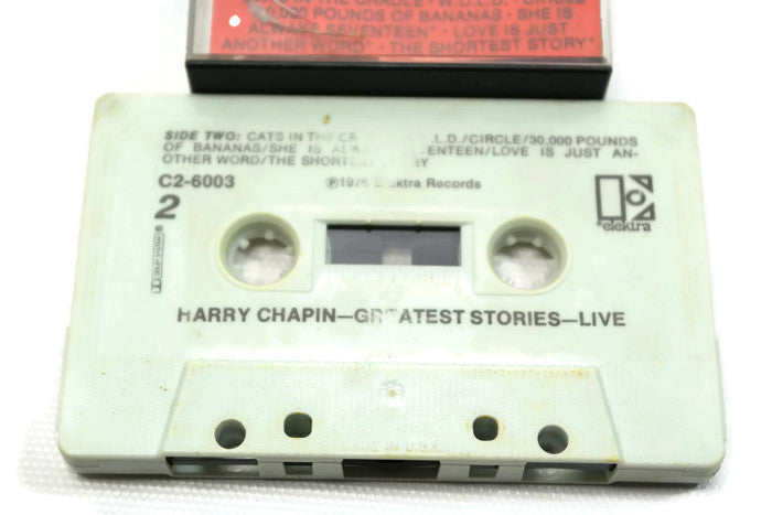 HARRY CHAPIN - Vintage Cassette Tape - GREATEST STORIES - LIVE The Vintedge Co.