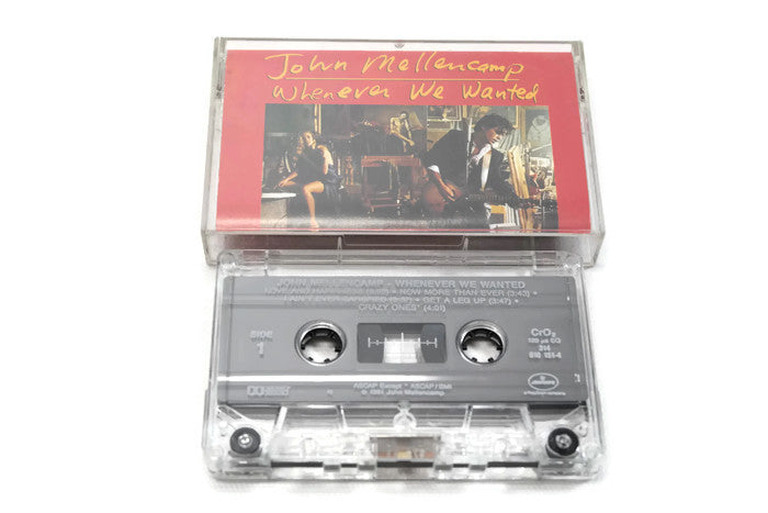 JOHN MELLENCAMP - Vintage Cassette Tape - WHENEVER WE WANTED The Vintedge Co.
