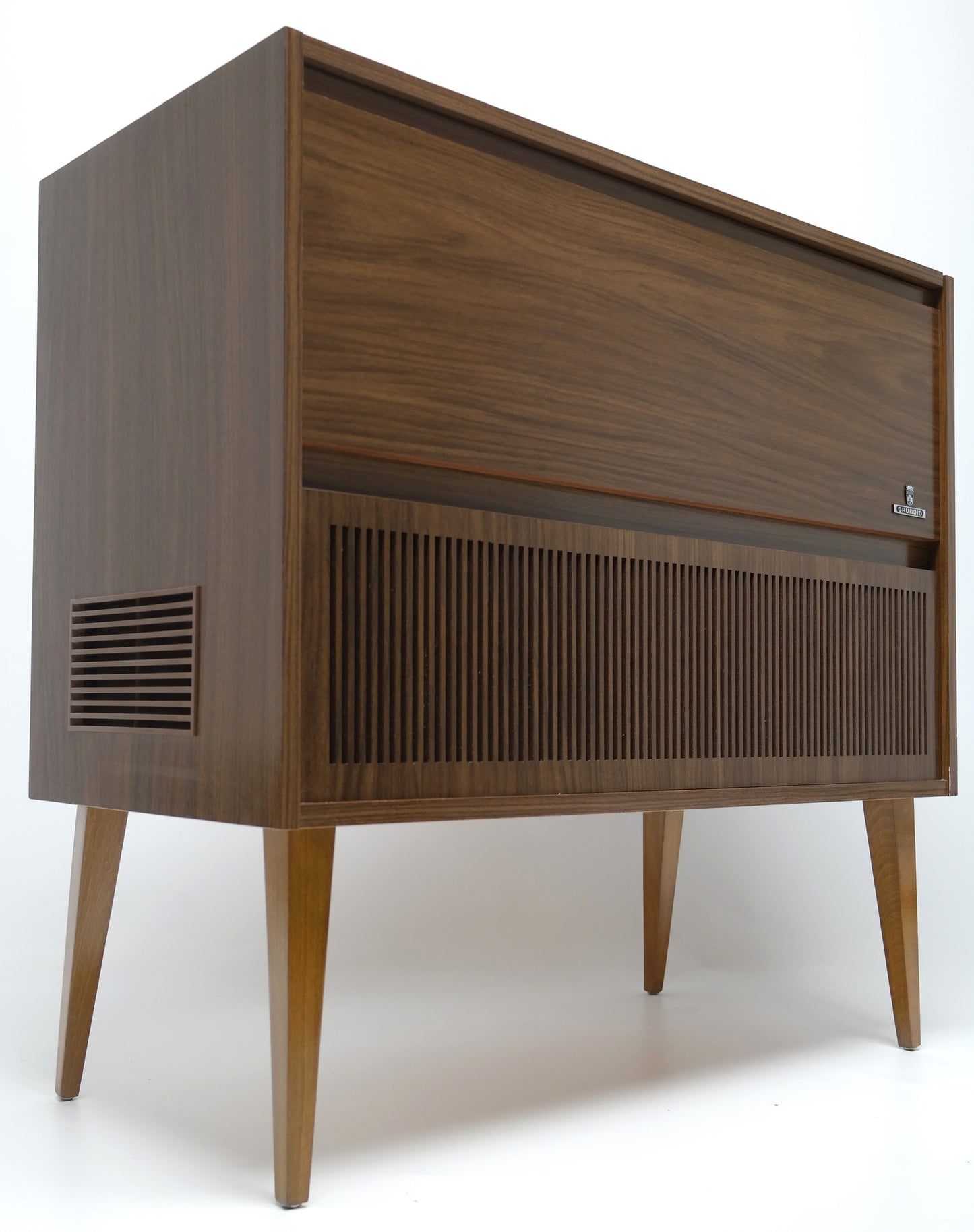 Mid Century Grundig Stereo Console Record Player - Bluetooth iPod iPhone Android Input AM/FM Tuner The Vintedge Co.