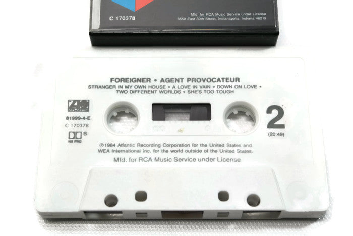 FOREIGNER - Vintage Cassette Tape - AGENT PROVOCATEUR The Vintedge Co.