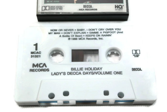 BILLIE HOLIDAY - Vintage Cassette Tape - LADY'S DECCA DAYS VOL. ONE The Vintedge Co.