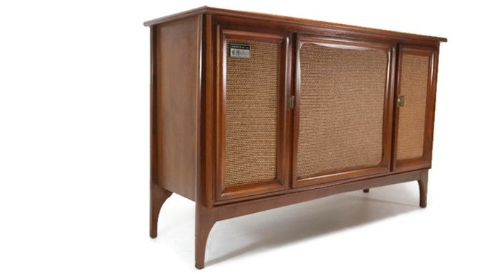 **SOLD OUT**  ADMIRAL Mid Century Record Player Changer Stereo Console w/Removable Stereo Speaker - Bluetooth The Vintedge Co.