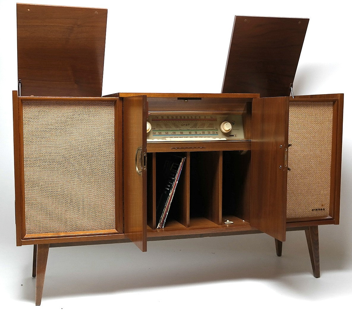 Mid Century Blaupunkt Stereo Console Record Changer - Bluetooth - AM/FM - Record Storage The Vintedge Co.