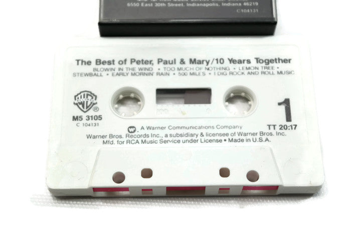 THE BEST OF PETER, PAUL AND MARY - Vintage Cassette Tape - TEN YEARS TOGETHER The Vintedge Co.