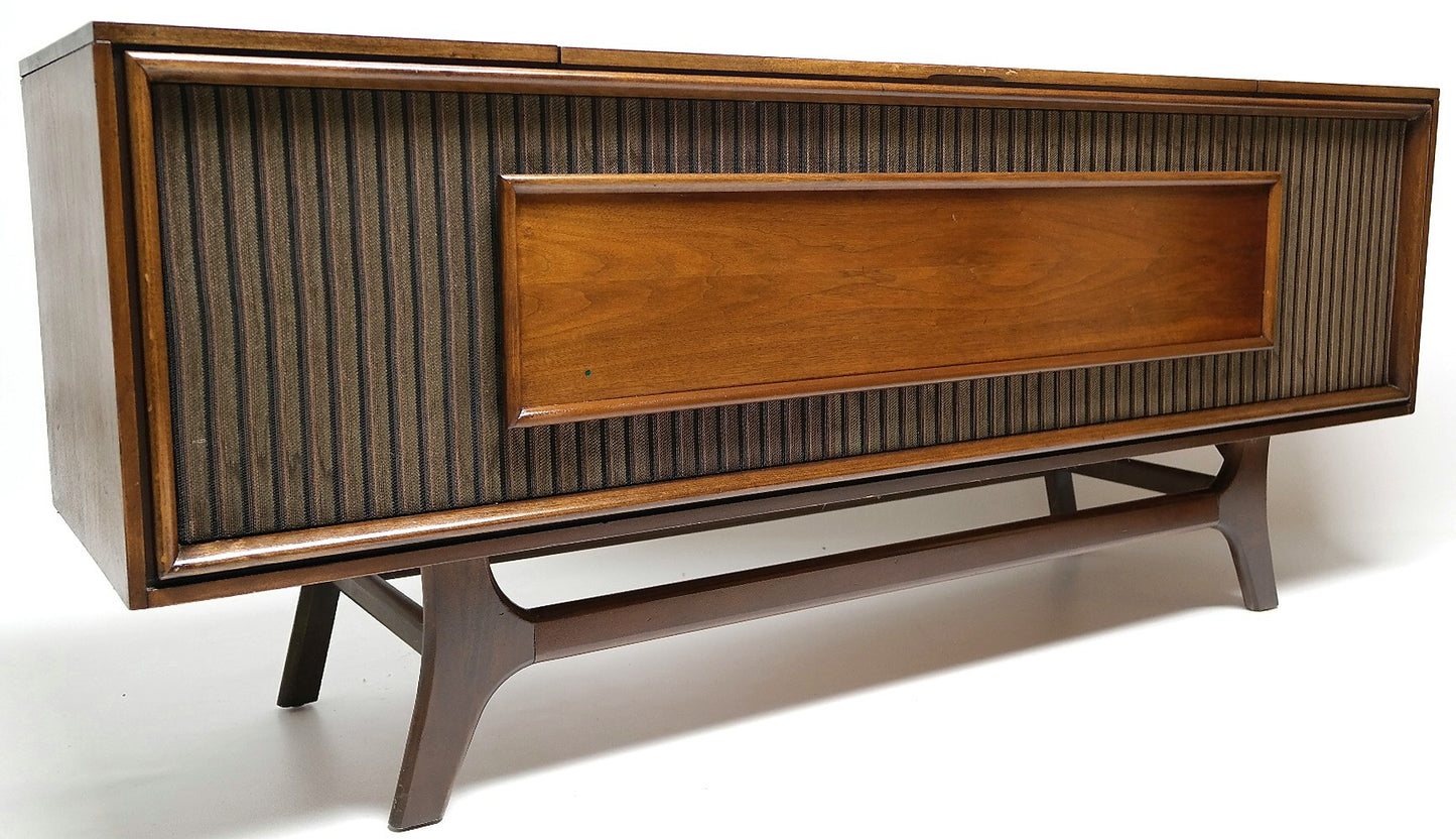 Mid Century GE Stereo Console  - Bluetooth -  AM/FM Tuner - Record Changer FULLY RESTORED The Vintedge Co.