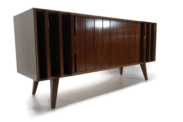 **SOLD OUT** ZENITH Mid Century Louver Door Record Player Changer Stereo Console The Vintedge Co.