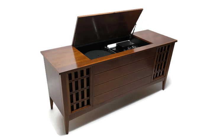 **SOLD OUT** The Vintedge Co™ - TURNTABLE READY SERIES™ - VINTAGE Mid Century Stereo Console Modern Turntable Record Player Cabinet The Vintedge Co.