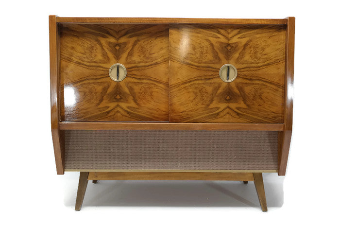 **SOLD OUT** VintedgeCo™ - TURNTABLE READY SERIES™ - GERMAN Mid Century Stereo Console Modern Turntable Record Player Cabinet w/BUILT-IN BAR The Vintedge Co.