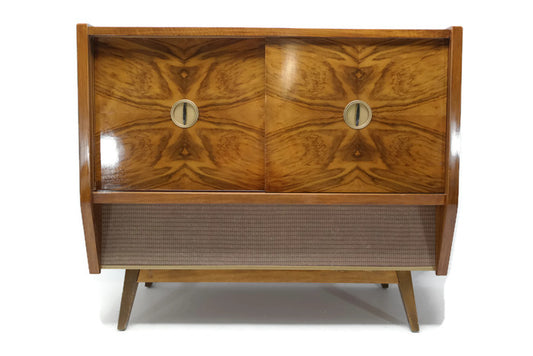 **SOLD OUT** VintedgeCo™ - TURNTABLE READY SERIES™ - GERMAN Mid Century Stereo Console Modern Turntable Record Player Cabinet w/BUILT-IN BAR The Vintedge Co.