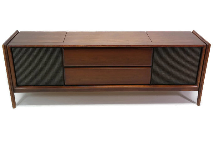 **SOLD OUT**  SYLVANIA Vintage Long and Low Record Player Changer Stereo Console The Vintedge Co.