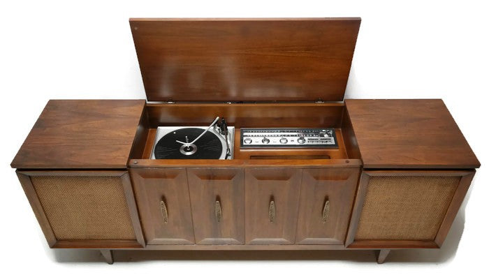 **SOLD OUT**  PHILCO Mid Century Vintage Record Player Changer Stereo Console - Bluetooth The Vintedge Co.