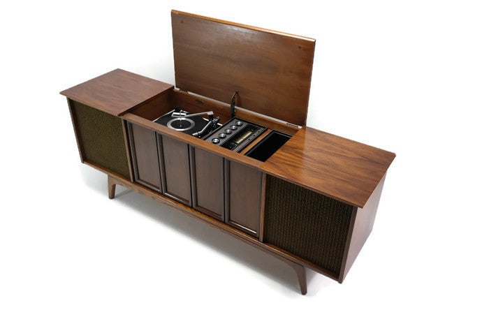 **SOLD OUT** SILVERTONE Mid Century Record Player Changer Stereo Console The Vintedge Co.