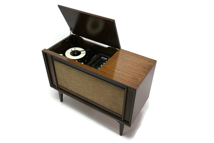 **SOLD OUT**  OLYMPIC Vintage Small Record Player Changer Stereo Console The Vintedge Co.