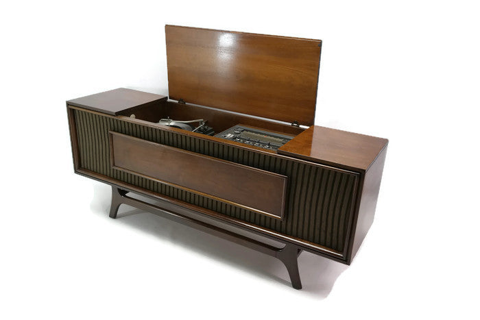 **SOLD OUT** GE Long and Low Record Player Changer Stereo Console The Vintedge Co.